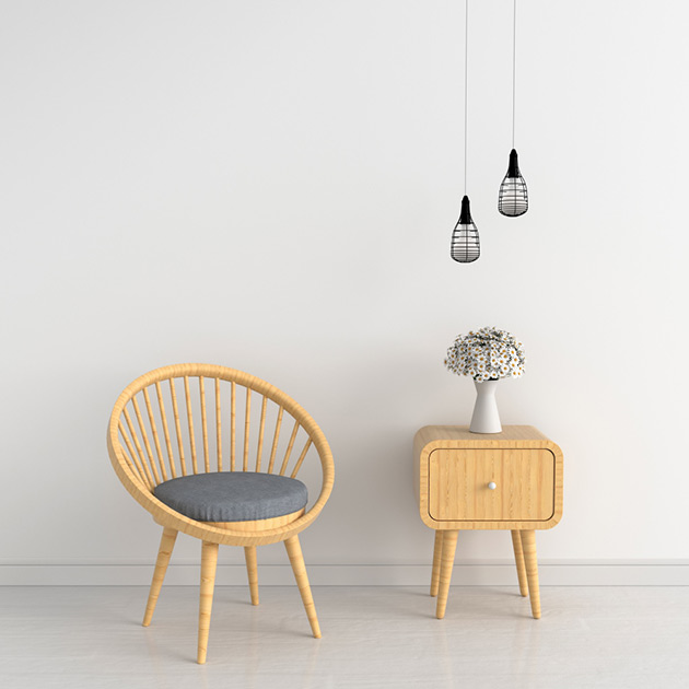 Blue chair made up wooden - Image 3